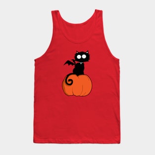 Pumpkin Bat Kitty Tank Top